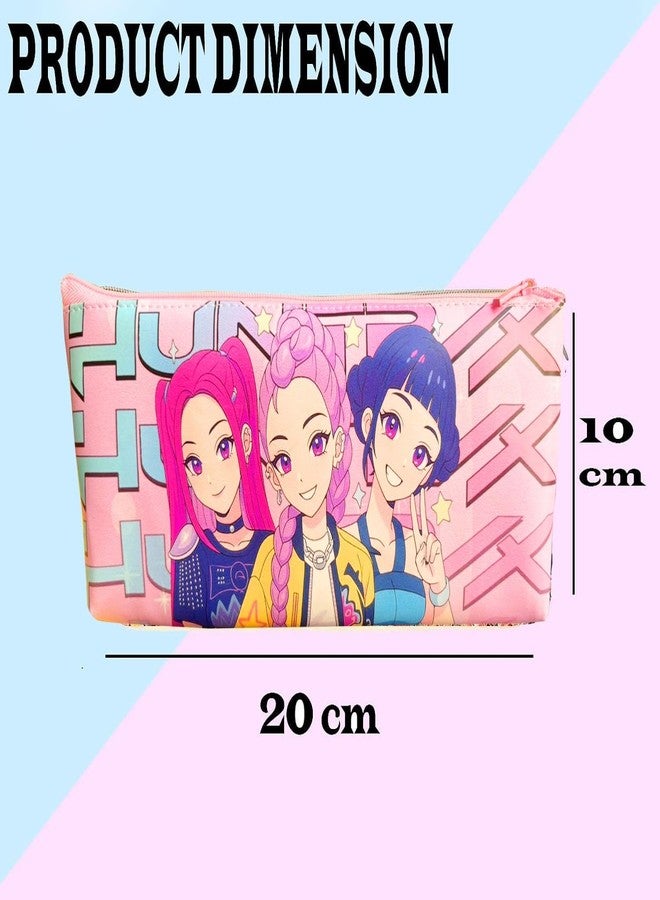 Krisus Kpopp Deemonn Hunterr Girls Stationery Gift Combo Set – Cartoon Pencil Pouch, Color, Pens, Glue, Ruler, Hairband & Clips and Much More Accessories | Kids School Supplies Gift Kit for Girls - Image 3
