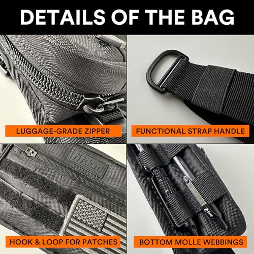 Fitdom Tactical Inspired Compact Fanny Pack For Men. Perfect Techwear Accessories EDC Bag For Men. 2 Pockets Multi-Functional Waist Pack - Image 5