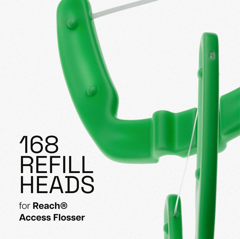 REACH Ultraclean Access Flosser Refill Heads, Mint, Plaque Remover for Teeth, Shred Resistant, for Hard to Reach Areas, Oral Care, PFAS Free, for Adults & Kids, 6 Pack, 28 Count - Image 2