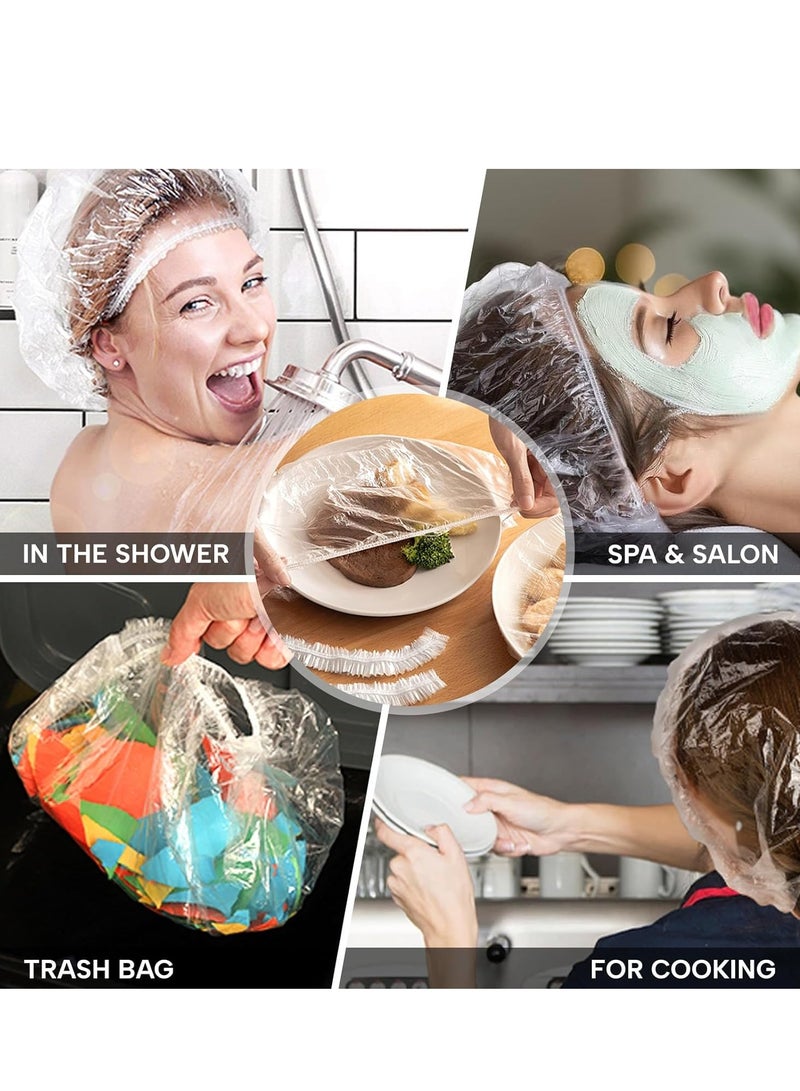 30pcs Disposable Shower Caps, Clear Travel Shower Caps, Large Plastic Hair Caps for Women Home Hotel Use (30pcs Large Size 20.5inch - Image 2