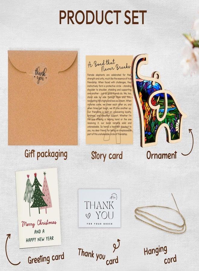 Sensemory Friendship Elephant Ornament with Story Card, Sisterhood Gifts for Women Tribe, Heartfelt Mom Gifts for Best Friends Sisters, Special Bond Decor, Friendship Pressents for Women (Purple) - Image 4