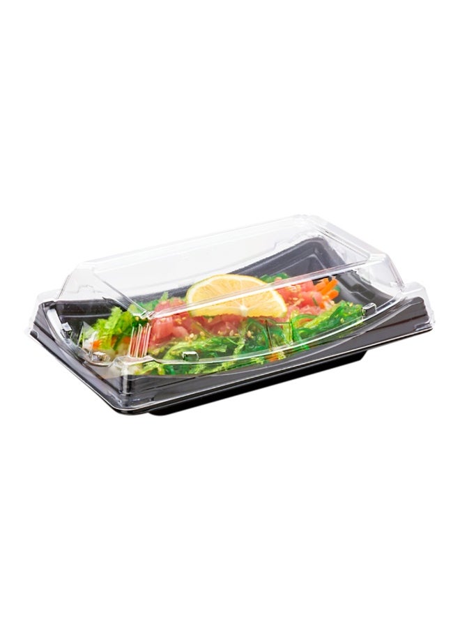 Restaurantware - Roku 7.5 x 4.75 Inch Sushi Trays, 100 Disposable Sushi Containers With Lids - Short, Take Out Containers For Appetizers, Entrees, or Desserts, Black Plastic To Go Containers, - Image 1
