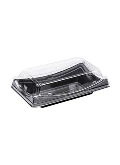 Restaurantware Restaurantware-Roku 7.5 x 4.75 Inch Sushi Trays, 100 Disposable Sushi Containers With Lids - Short, Take Out Containers For Appetizers, Entrees, or Desserts, Black Plastic To Go Containers,  - Image 4