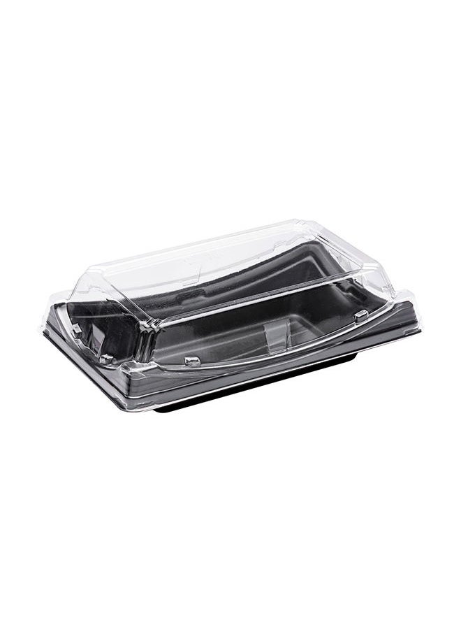 Restaurantware - Roku 7.5 x 4.75 Inch Sushi Trays, 100 Disposable Sushi Containers With Lids - Short, Take Out Containers For Appetizers, Entrees, or Desserts, Black Plastic To Go Containers, - Image 1