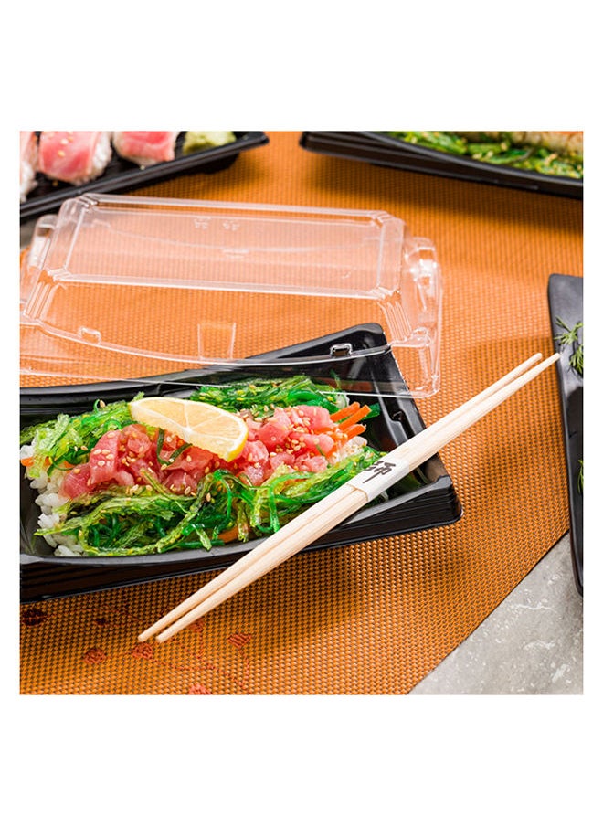 Restaurantware - Roku 7.5 x 4.75 Inch Sushi Trays, 100 Disposable Sushi Containers With Lids - Short, Take Out Containers For Appetizers, Entrees, or Desserts, Black Plastic To Go Containers, - Image 1