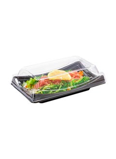Restaurantware Restaurantware-Roku 7.5 x 4.75 Inch Sushi Trays, 100 Disposable Sushi Containers With Lids - Short, Take Out Containers For Appetizers, Entrees, or Desserts, Black Plastic To Go Containers,  - Image 5