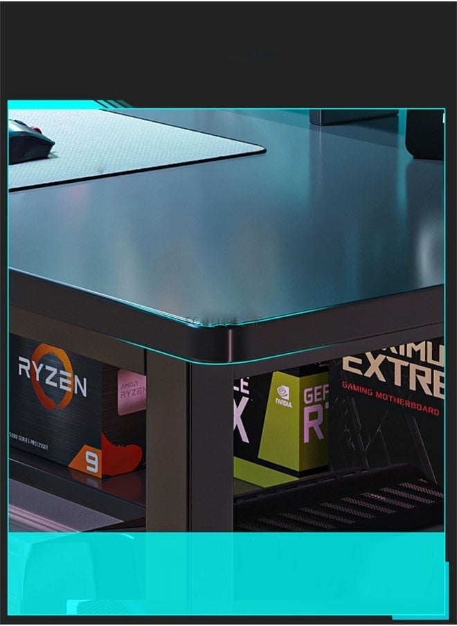 NKX - Multifunctional Computer Table And Office Desk With 2 Layer Book Shelf 100 cm - Image 1