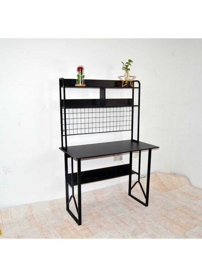 NKX - Multifunctional Computer Table And Office Desk With 2 Layer Book Shelf 100 cm - Image 1