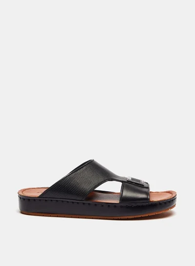 shoexpress Textured Slip On Arabic Sandals Black