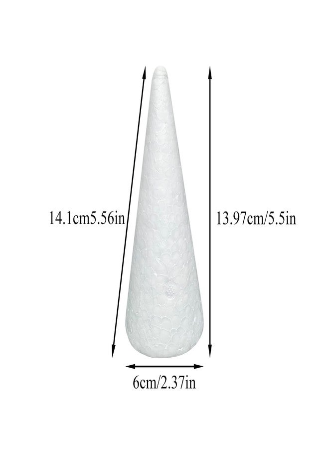 Crafjie 16 Pack Craft Foam Tree Cones for DIY Arts and Crafts (2.37 x 5.56in), White polystyrene Foam Cone, Polystyrene Foam Cones, for DIY Christmas Gnomes, Christmas Tree, Holiday Decor - Image 2