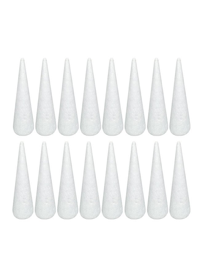 Crafjie 16 Pack Craft Foam Tree Cones for DIY Arts and Crafts (2.37 x 5.56in), White polystyrene Foam Cone, Polystyrene Foam Cones, for DIY Christmas Gnomes, Christmas Tree, Holiday Decor - Image 1