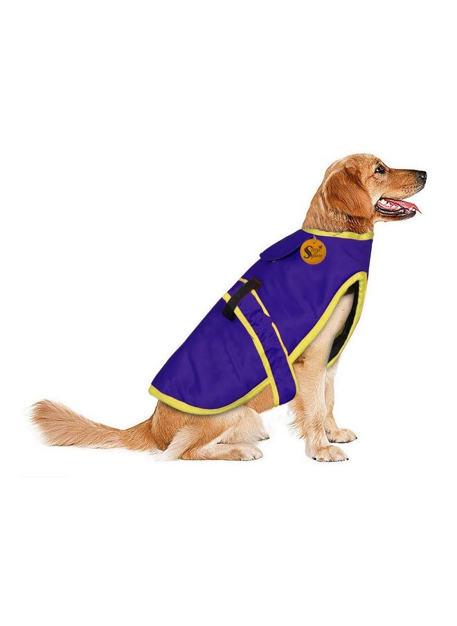 Sage Square Premium Dog Winter Ultra Warm Plain Coat Thicker Fleece Dog Hoodie Vest For Cold Weather (Small-Medium) (14 Inch) (Blue)  - Image 1