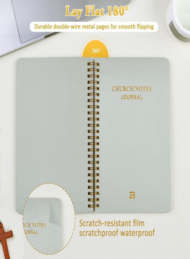 Zorblinx Church Notes Journal & Sermon Notes Notebook - Guided Christian Notebook for Key Points, Scripture Verses & Reflection | Spiritual Gift for Men & Women Bible Study Supplies, Green - Image 5