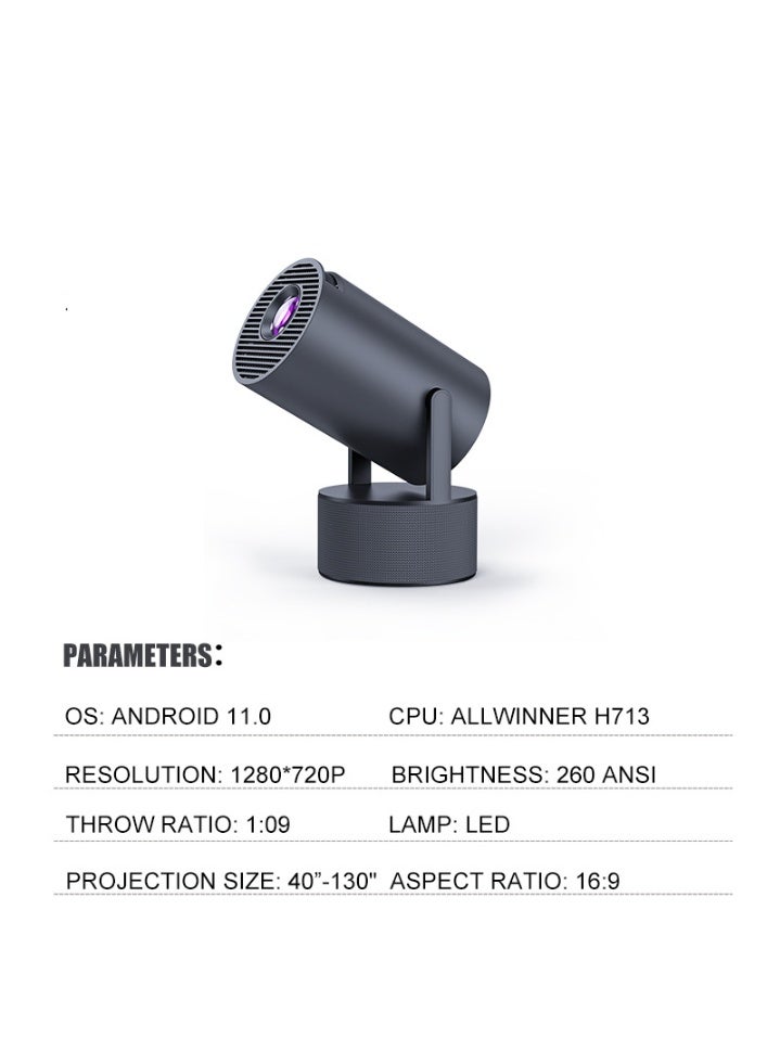 general Smart Portable Projector Home Cinema Stereo Karaoke Portable Projector Dual Band WiFi6 +BT5.0 Module Rotates 180° Manual focus and Automatic Keystone Correction Technology / Convenient Screen Mirror - Image 3