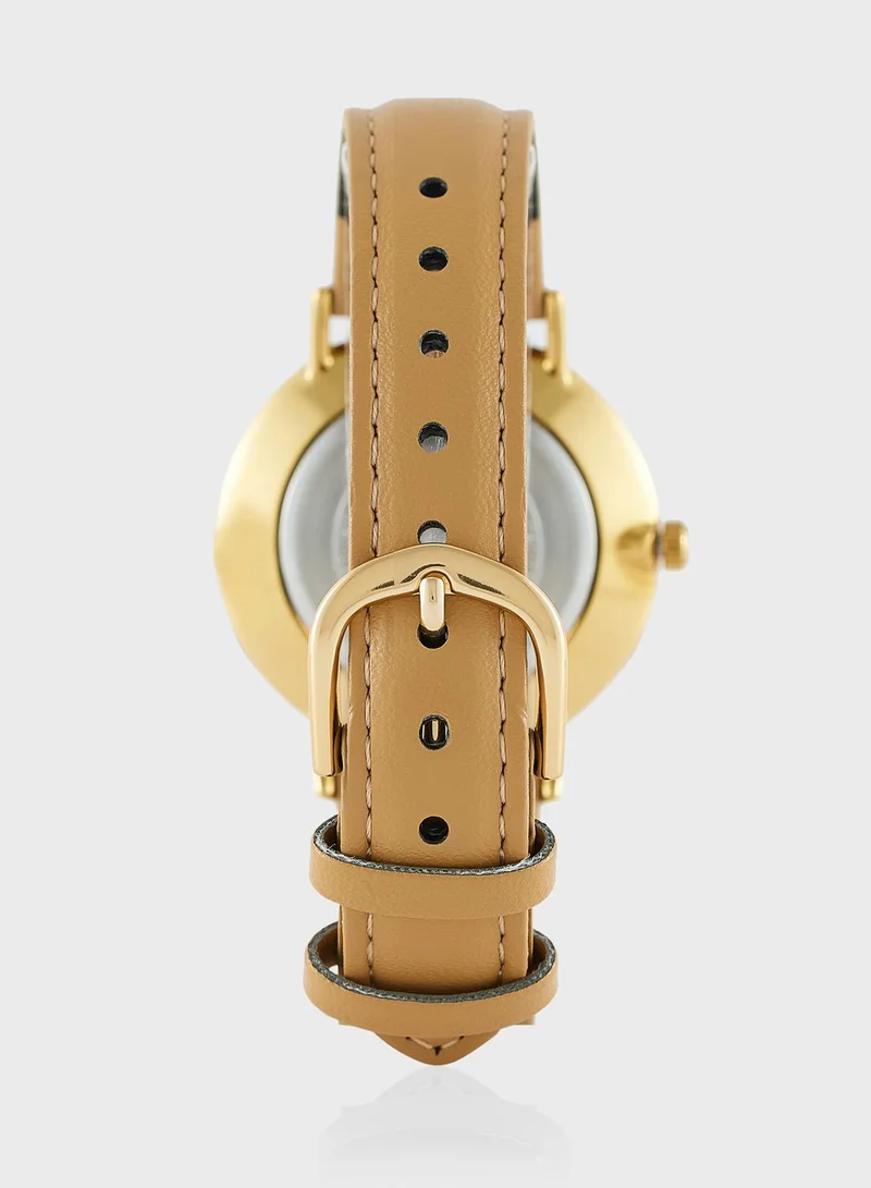 CASIO Pu Strap Analog Watch
