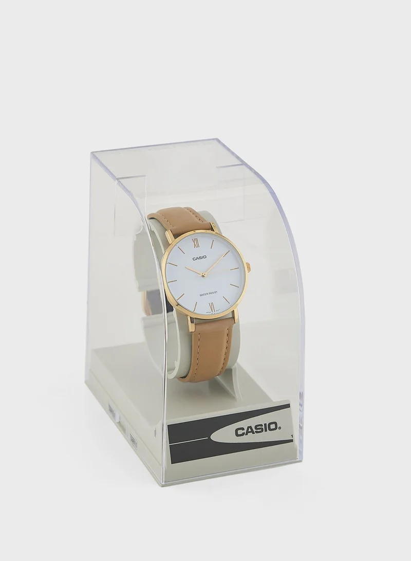 CASIO Pu Strap Analog Watch