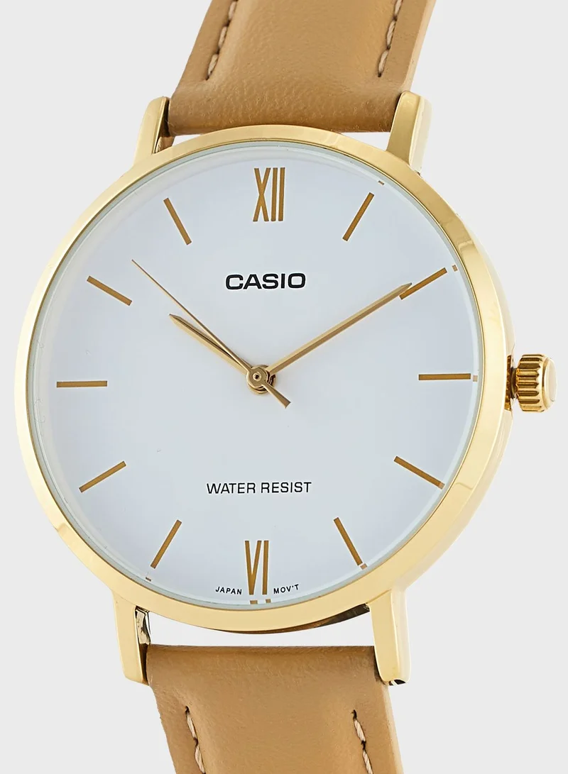 CASIO Pu Strap Analog Watch