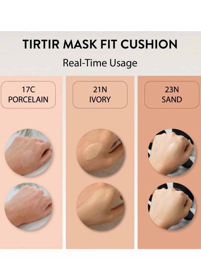 TIRTIR - TIRTIR Mask Fit Red Cushion #17C Porcelain, Full size (18g) 72-Hours Long Lasting Full Coverage - Image 1