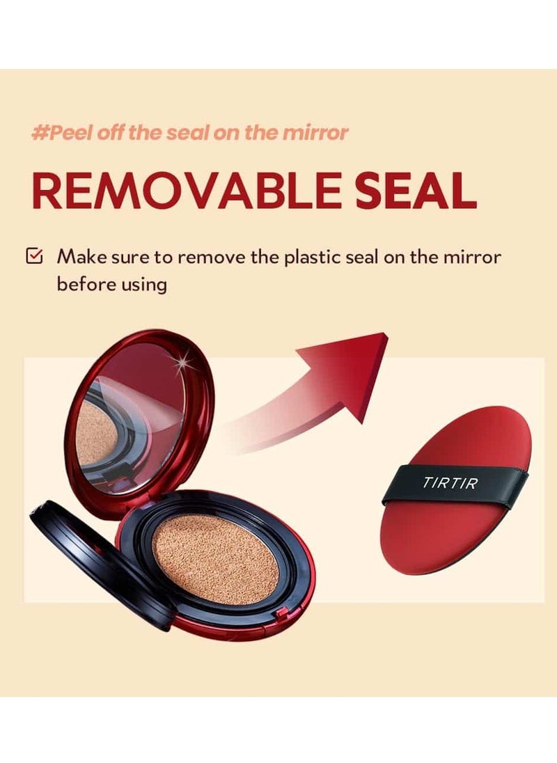 TIRTIR - TIRTIR Mask Fit Red Cushion #17C Porcelain, Full size (18g) 72-Hours Long Lasting Full Coverage - Image 1