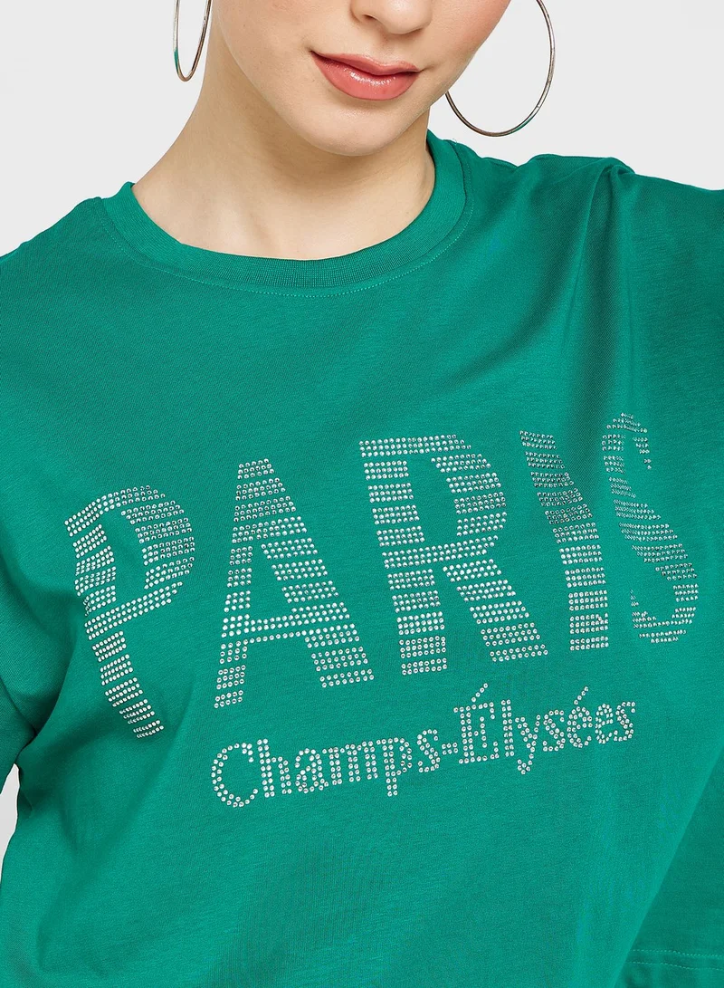 Ginger Oversized Graphic Crop T-Shirt