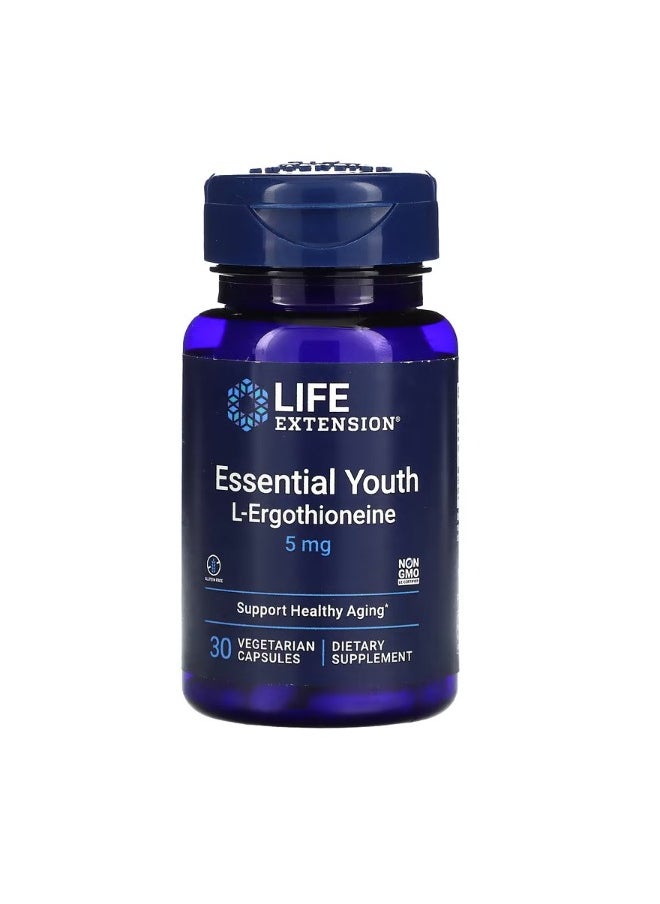 Life Extension - Essential Youth L Ergothioneine 5 mg 30 Vegetarian Capsules - Image 1