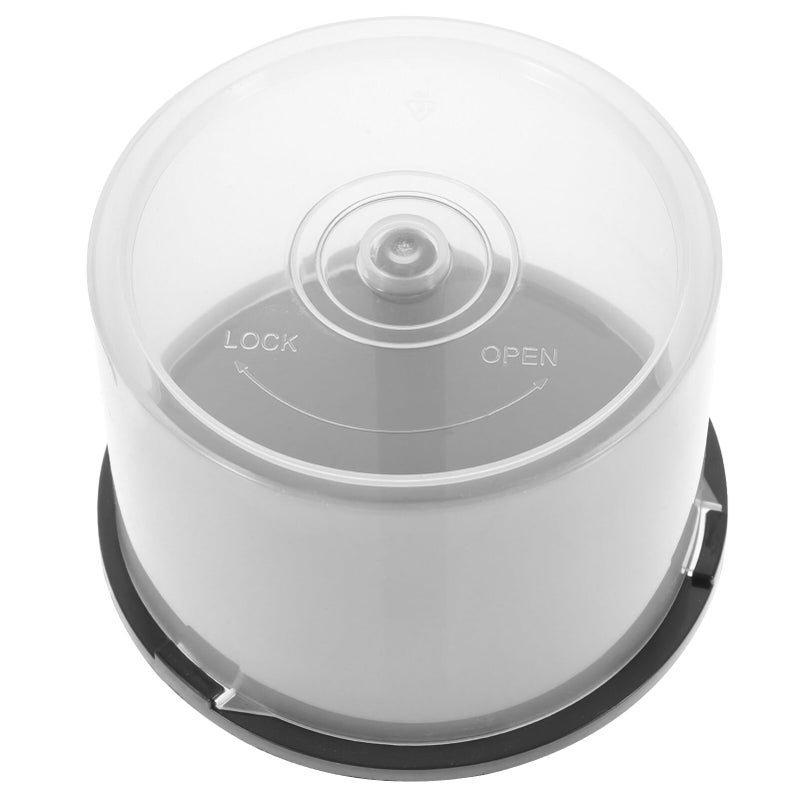 Veemoon Veemoon Empty Dvd Storage Bucket, Empty 50-disc CD or DVD Cakeboxes Holders in Clear Cover with Black Spindle, 2 Pcs  - Image 1