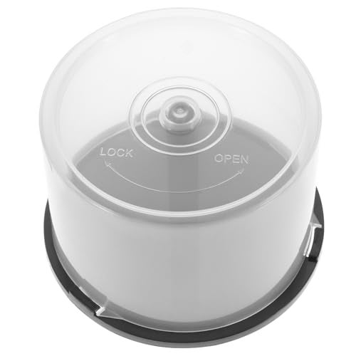 Veemoon Veemoon Empty Dvd Storage Bucket, Empty 50-disc CD or DVD Cakeboxes Holders in Clear Cover with Black Spindle, 2 Pcs  - Image 2