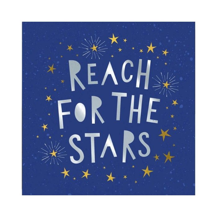 DottyBlack Reach For The Stars Greeting Card | Inspirational Blank Card with Envelope | Motivational Encouragement Card for Success, Dreams, Graduation, Friendship & Personal Messages - Image 1