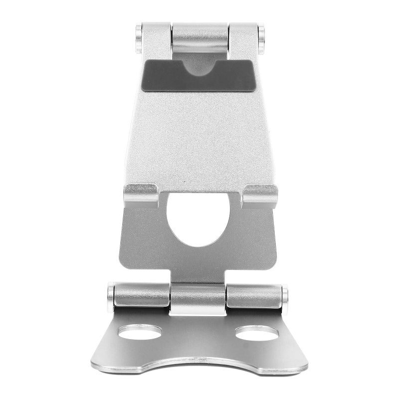 Silver Aluminum Alloy Folding Phone Tablet Stand Portable Desktop Travel Holder - Image 2