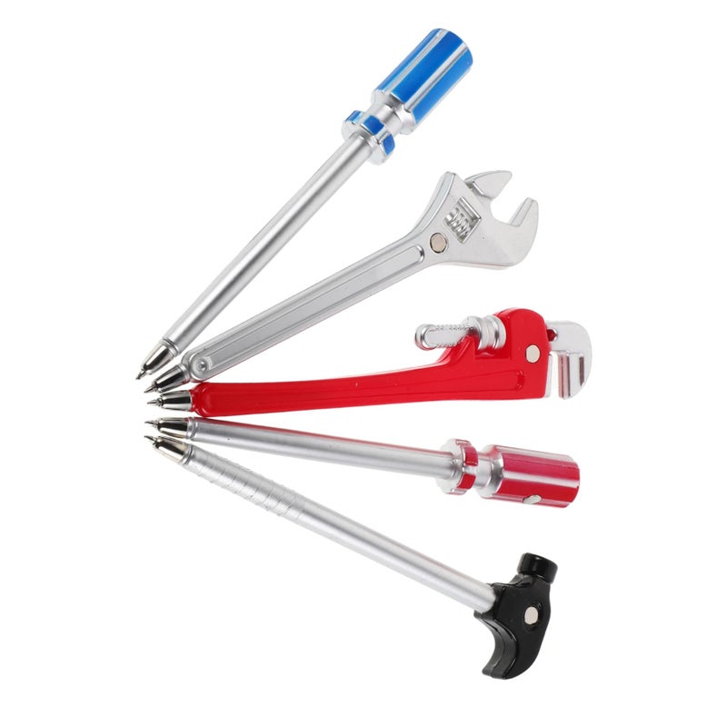 5Pcs Creative Tool Ballpoint Pens Novelty Hammer Wrench Screwdriver Design Fun Writing Instruments For Students Office Supplies - Image 2