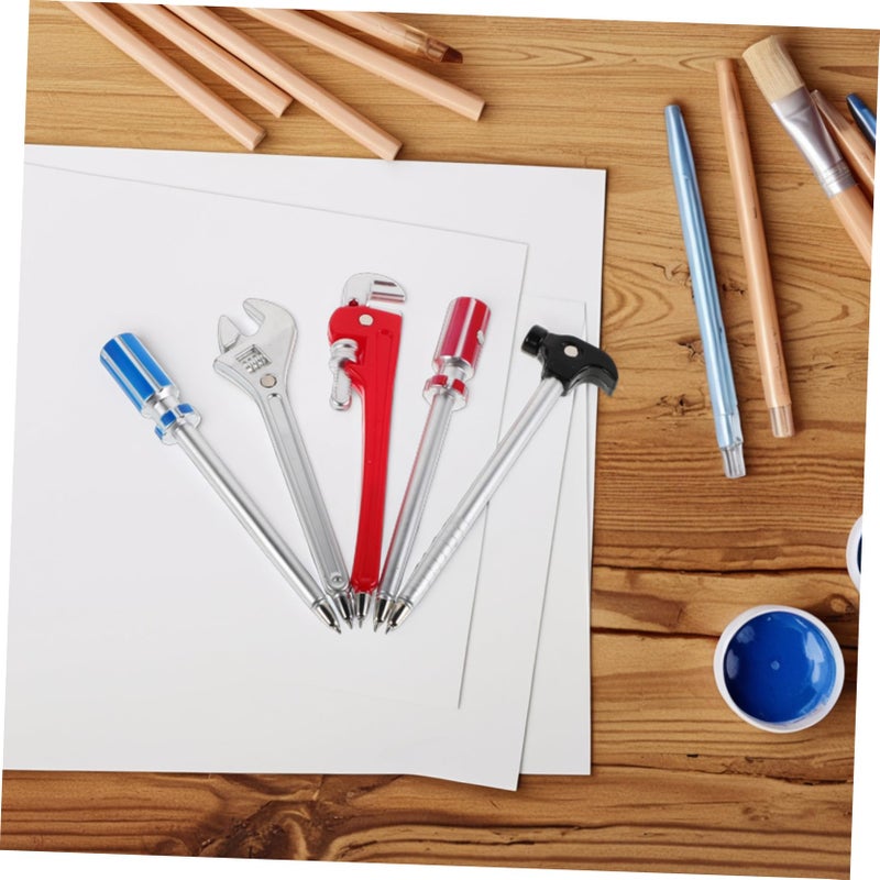 5Pcs Creative Tool Ballpoint Pens Novelty Hammer Wrench Screwdriver Design Fun Writing Instruments For Students Office Supplies - Image 5