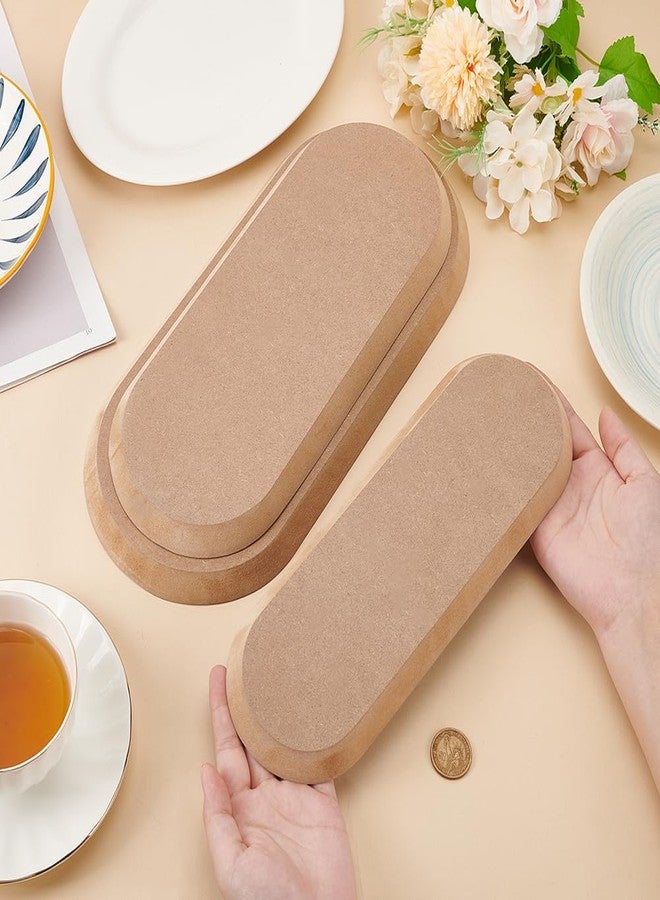 BENECREAT قوالب سيراميك بيونيكريت بحجم 3 أحجام بيضاوية للطين (11.5x4/12.5x5/13.5x6.5)، قوالب خشبية بيضاوية للفخار، أدوات الفخار لبناء الأطباق يدويًا، مستلزمات الحرف اليدوية DIY - Image 3