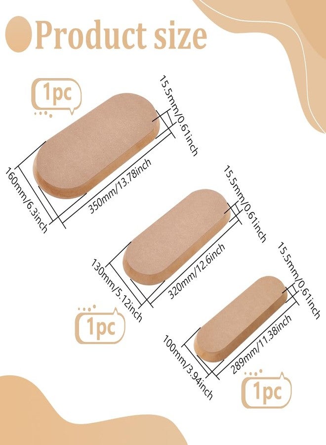 BENECREAT قوالب سيراميك بيونيكريت بحجم 3 أحجام بيضاوية للطين (11.5x4/12.5x5/13.5x6.5)، قوالب خشبية بيضاوية للفخار، أدوات الفخار لبناء الأطباق يدويًا، مستلزمات الحرف اليدوية DIY - Image 2