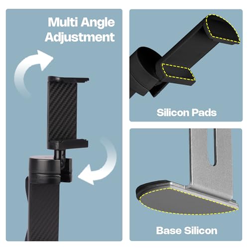 Zebronics Lightweight 360° Rotatable Mobile Holder, Upto 6.9 inches, Multi Angle Adjustment, Universal Clamp, Compact, Foldable, Compatible with Mobile (MS90, Black) - Image 5