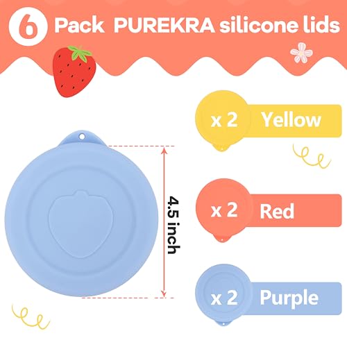 Purekra 100mm Silicone Lid For Weck 743|745(1 Liter)|738|739|740|741|742|744|748|974 Glass Jars, 6 Pack Purekra Keep-Fresh Silicone Covers, Food Grade, Durable, Reusable, Microwave & Dishwasher Safe - Image 2