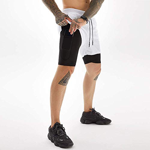 OEBLD Mens Athletic Shorts 2-in-1 Jogger Workout Running Shorts with Towel Loop - Image 2