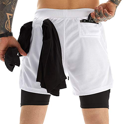 OEBLD Mens Athletic Shorts 2-in-1 Jogger Workout Running Shorts with Towel Loop - Image 1
