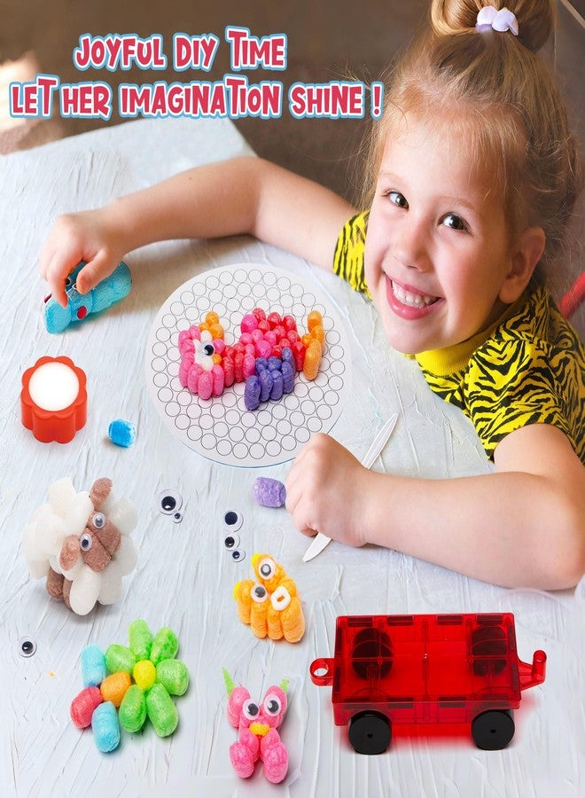 Kiditos مجموعة بناء كيديتوس ماجيك باف كورن - حرفة ثلاثية الأبعاد ملونة للأطفال، مجموعة فنون افعلها بنفسك مع قطع ذرة لاصقة، قوالب وأدوات - لعب حسي، تعليمي وخالي من الفوضى للأعمار 3 سنوات فما فوق - Image 5