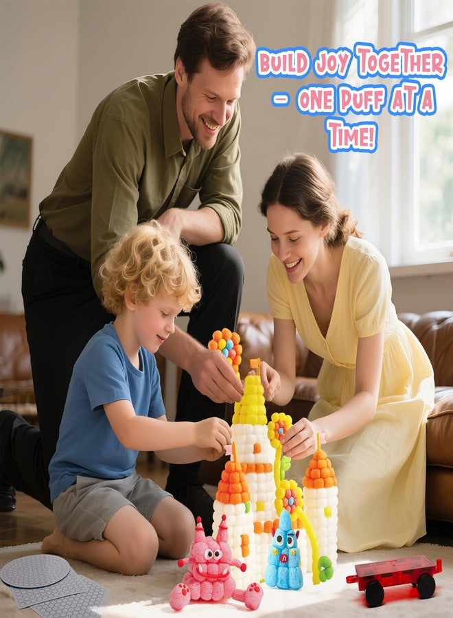 Kiditos مجموعة بناء كيديتوس ماجيك باف كورن - حرفة ثلاثية الأبعاد ملونة للأطفال، مجموعة فنون افعلها بنفسك مع قطع ذرة لاصقة، قوالب وأدوات - لعب حسي، تعليمي وخالي من الفوضى للأعمار 3 سنوات فما فوق - Image 2