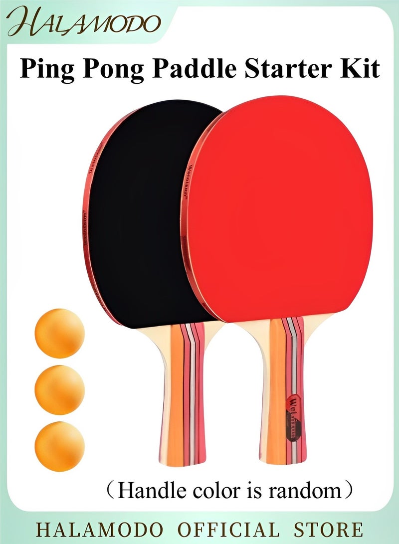HALAMODO Ping Pong Paddle Sets Sports Professional Table Tennis Paddle Kit Full Ping Pong Starter Kit Pingpong Paddle and Game Table Accessories - Image 1