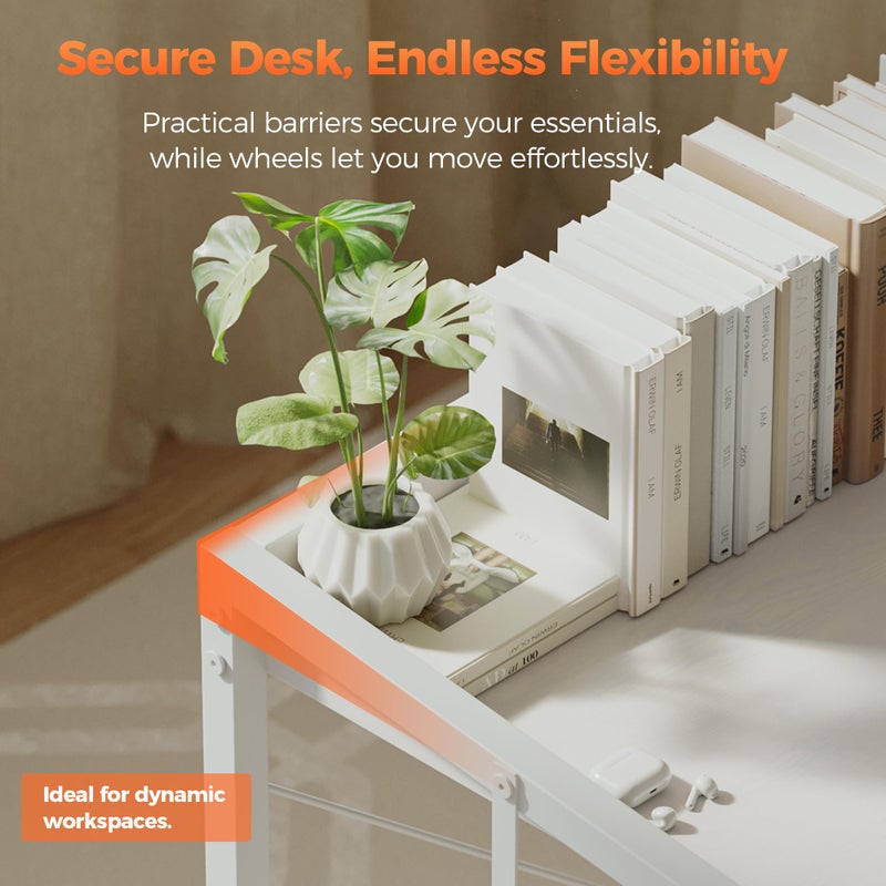 Mericonia Rolling Computer Desk with Wheels, Gaming Desk for Small Spaces, Modern Simple Style Table for Home Office, Study Writing Table - Image 3