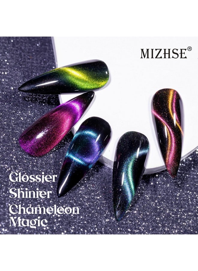 MIZHSE MIZHSE 8 Colors 9D Cat Eye Gel Nail Polish, Upgraded Magnetic Gel Polish Kit with Magnet Stick, Galaxy Chameleon Effect Silky Cat Eye Nail Gel Soak Off Nail Art Salon Manicure Home Ladies Gift  - Image 2