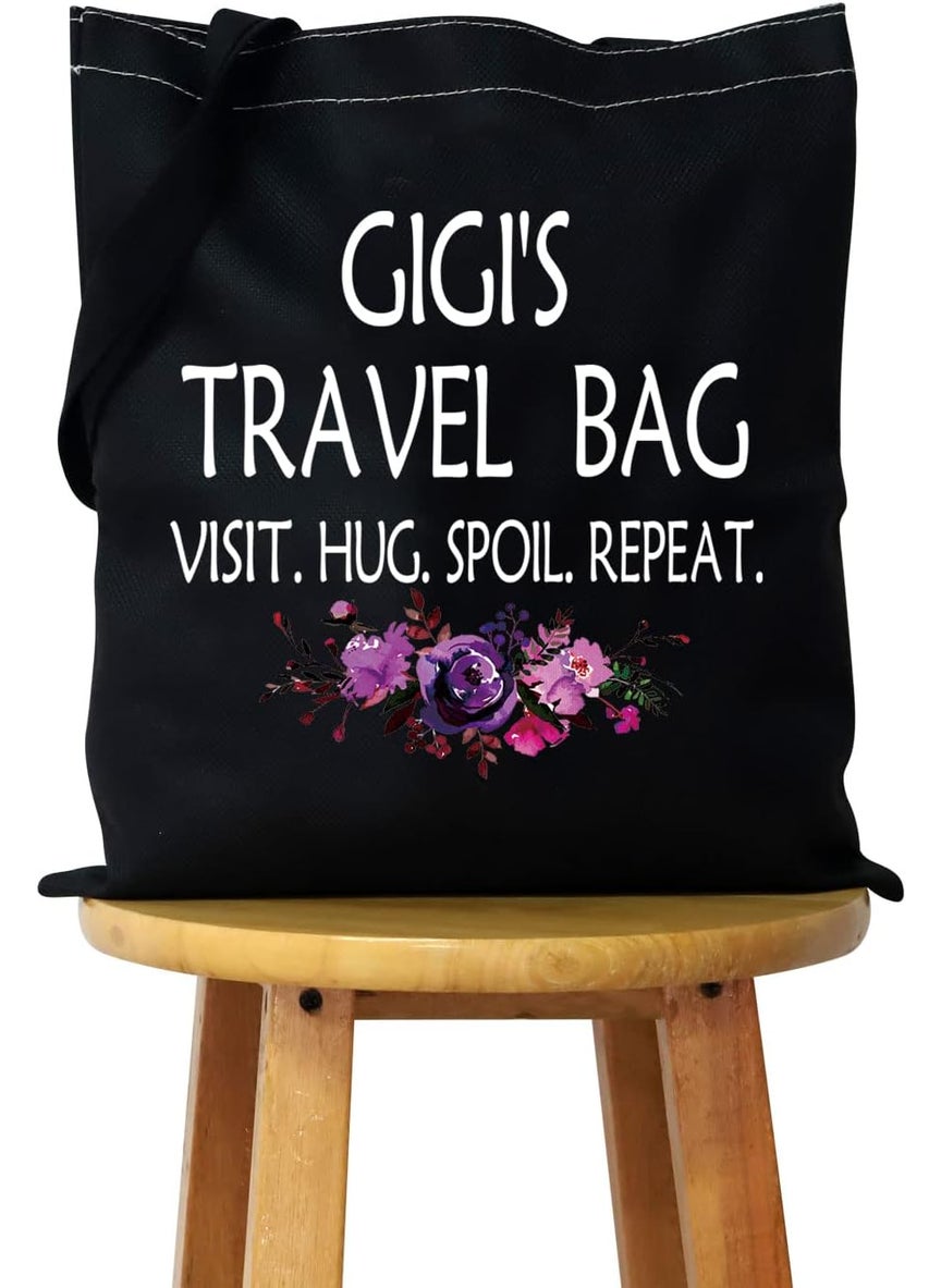 WCGXKO - WCGXKO Gigi Gift Gigi Birthday Mother’s Day Gift Grandma Cosmetics Bag Toiletry Bag for Traveling (GIGI'S TRAVEL tote Black) - Image 1
