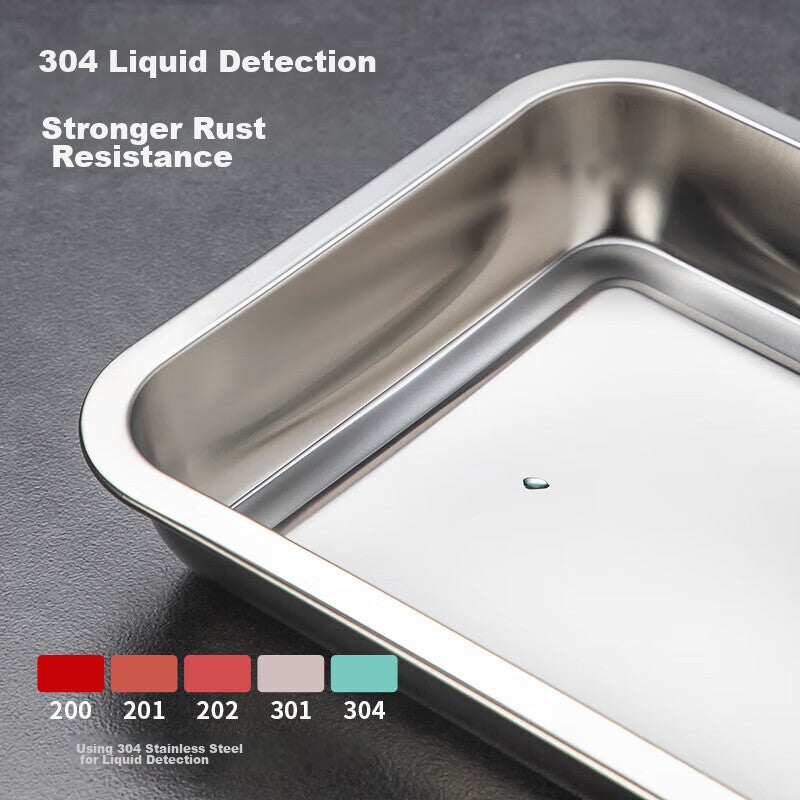 MAXCOOK 304 الفولاذ المقاوم للصدأ لوحة مربعة ، علبة تقديم مستطيلة عميقة ، مقلاة شواء 32 سم MCFT2359 - Image 2
