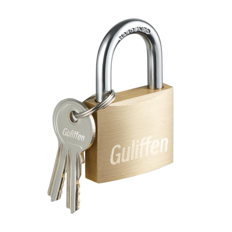 Guliffen Solid Brass Padlock With Key With 1-9/16 In. (40 Mm) Wide Lock Body Keyed Padlock For Sheds Storage Unit School Gym Locker Fence Toolbox Hasp Storage - Image 1