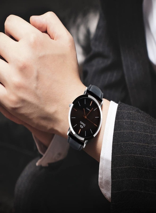 TStrap Leather Watch Straps 14mm - Soft Black Quick Release Watch Bracelet - Smart Watch Strap for Men Women Replacement - 16mm 18mm 19mm 20mm 21mm 22mm 23mm 24mm, Black Strap/Black Clasp, 14mm, strap - Image 3