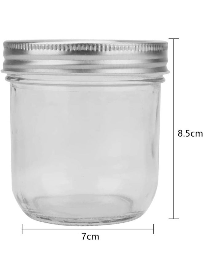 FUFU FUFU Mason Jars with Airtight Metal Regular Lids(8oz/250ml), Sealed Clear Glass Canning Jars with Wide Mouth for Spices, Honey, Jam, dessert，Jelly, of 12  - Image 2