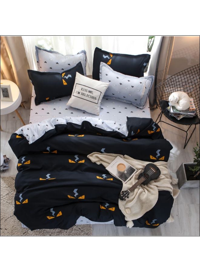 NIBEMINENT 4-Piece Gorgeous Floral Design Duvet Cover Set Cotton Multicolour Queen