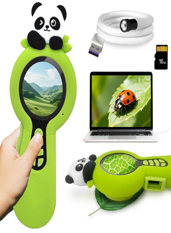 Charmline 2 in 1 Digital Microscope for Kids with Endoscope, Microscope for Children with Switchable Camera & Microscope Lenses, Christmas Stocking Stuffers for Kids, Ideal Gift for Kid, Panda - Image 1