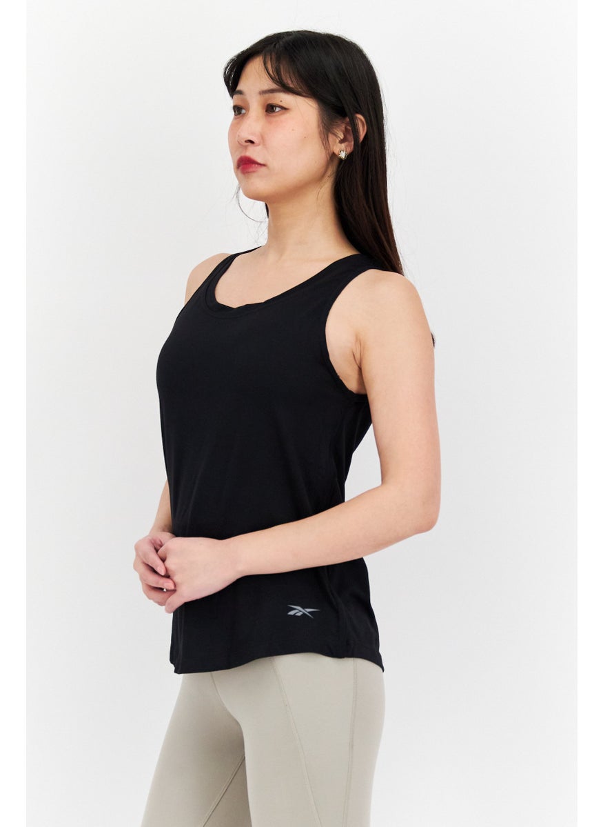 Reebok Women Sportswear Fit Sleeveless Training Tank Top, Black  - Image 2